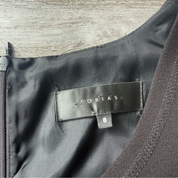 Tobias Black V Neck Sleeveless Fit and Flare Dress Made in Canada - Picture 5 of 15